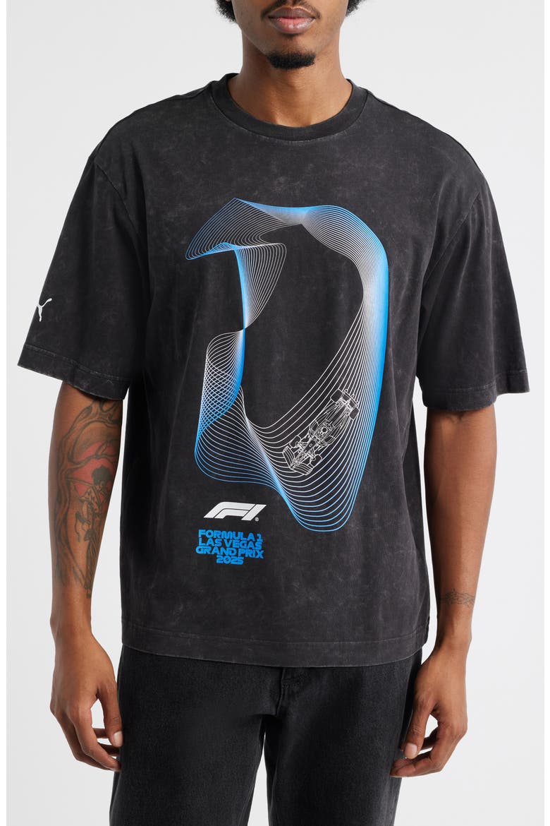 Formula 1® Vegas Race Track Cotton Graphic T-Shirt, Main, color, PUMA BLACK