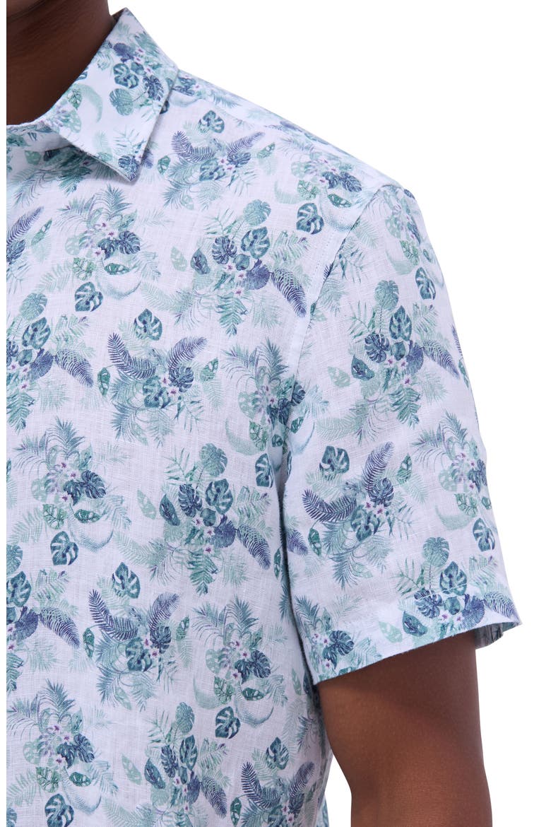 Orson Floral Short Sleeve Linen Button-Up Shirt, Alternate, color, MINT