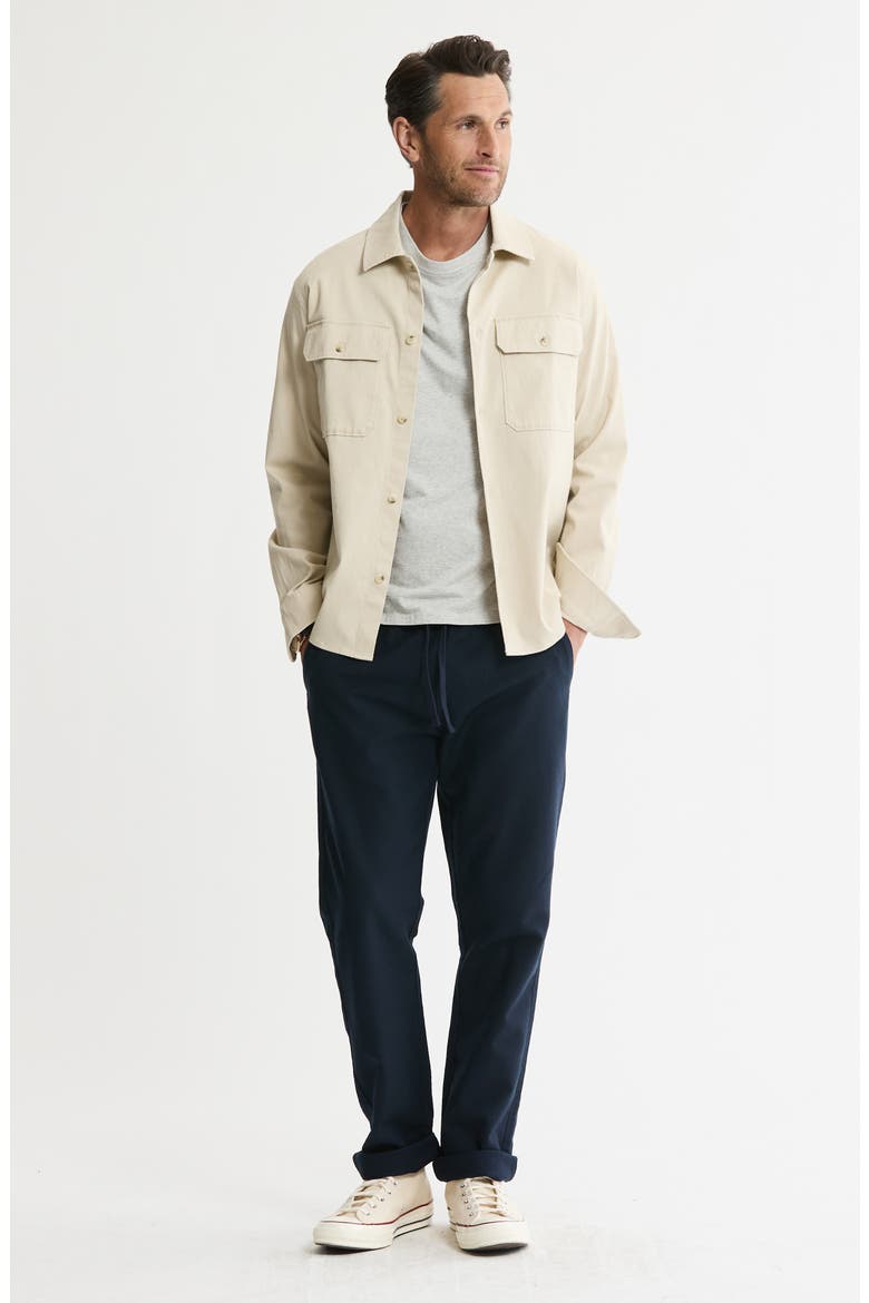 Cotton & Silk Stretch Overshirt, Alternate, color, TAN