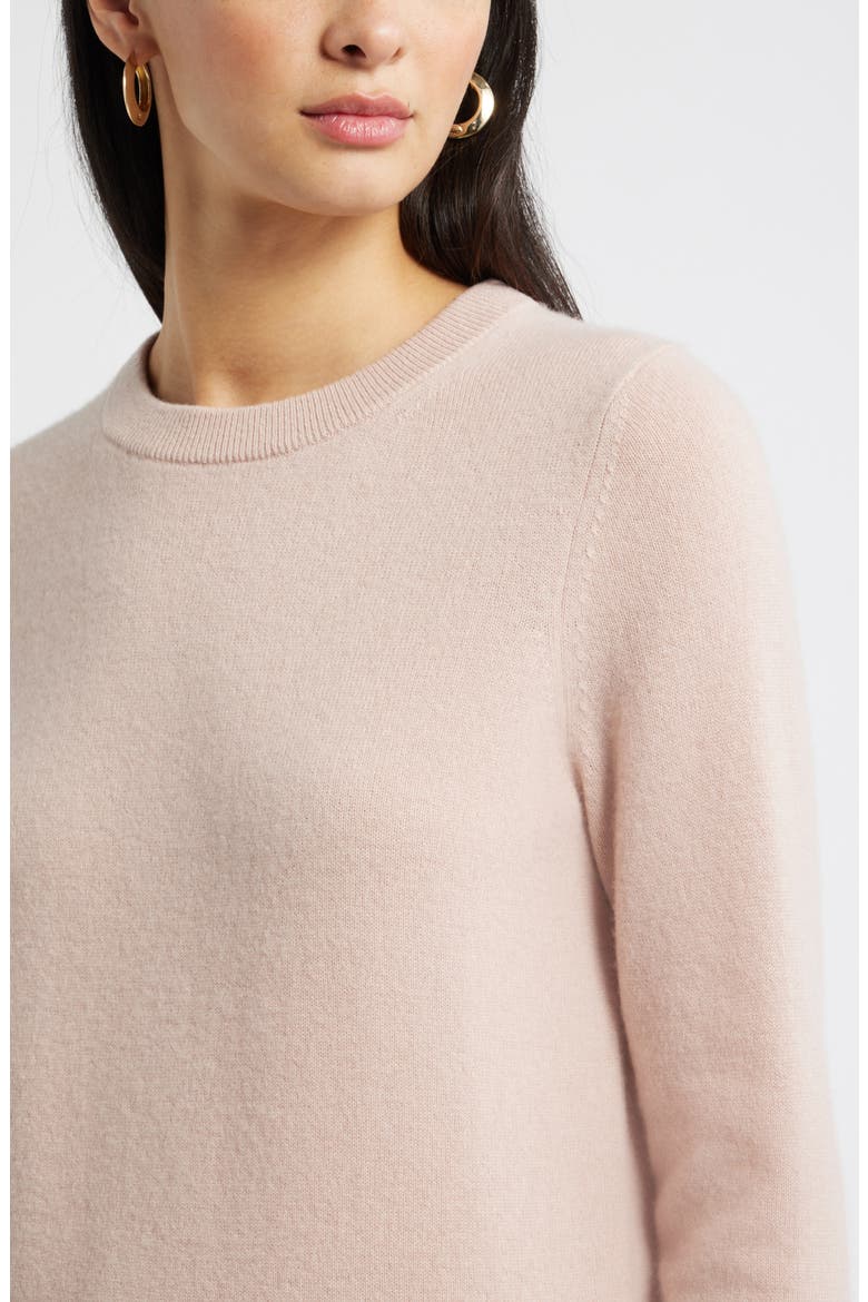 Cashmere Crewneck Sweater, Alternate, color, PINK ADOBE