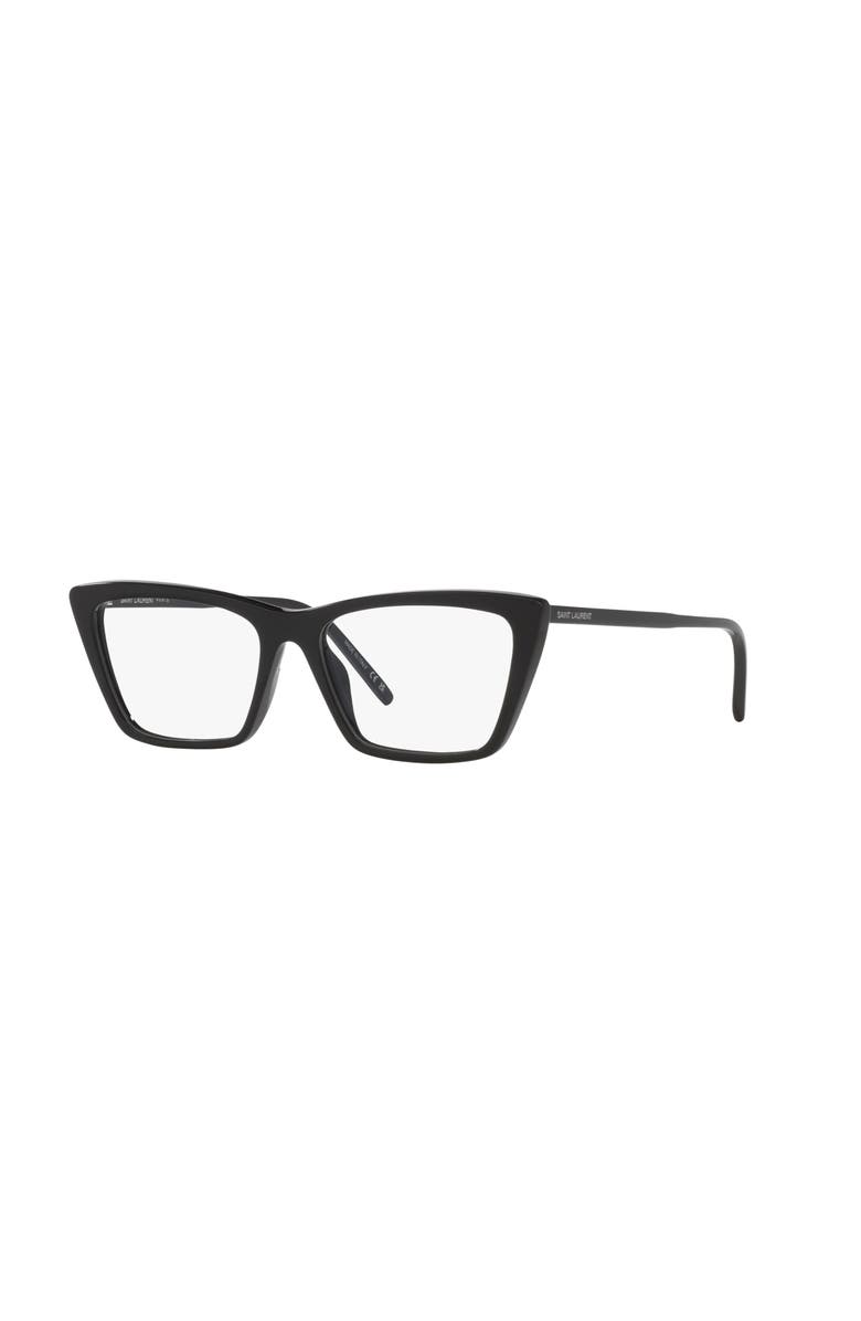 Saint Laurent 54mm Rectangle optical glasses, Main, color, Black