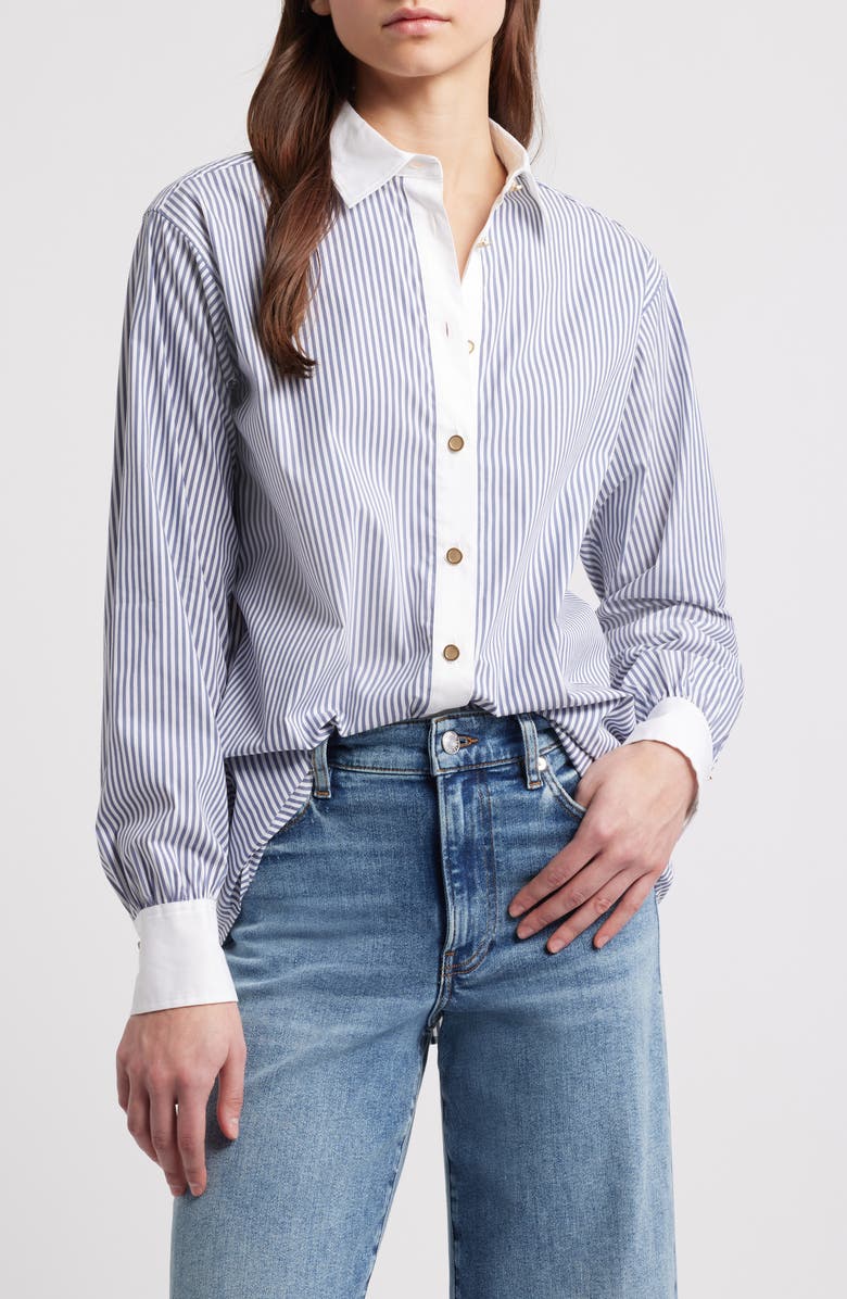 FRAME The Borrowed Button-Up Shirt, Main, color, 