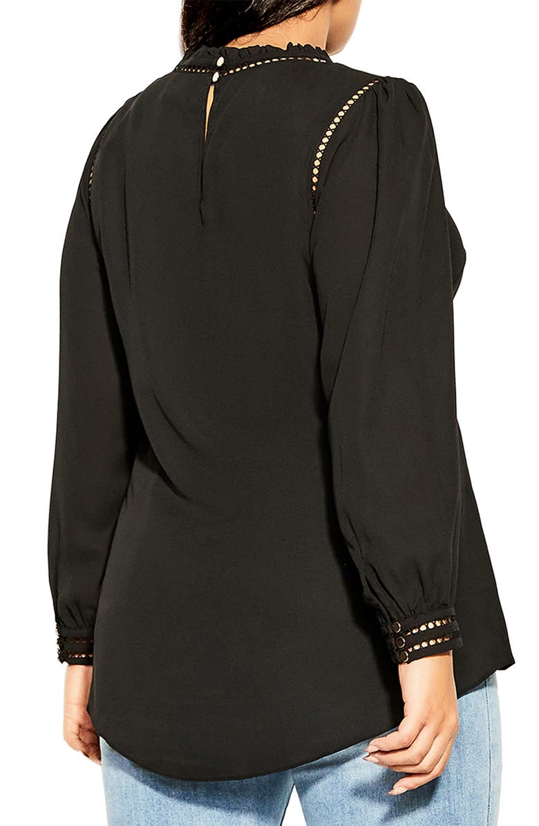 City Chic Kiss Me Quick Long Sleeve Blouse, Alternate, color,