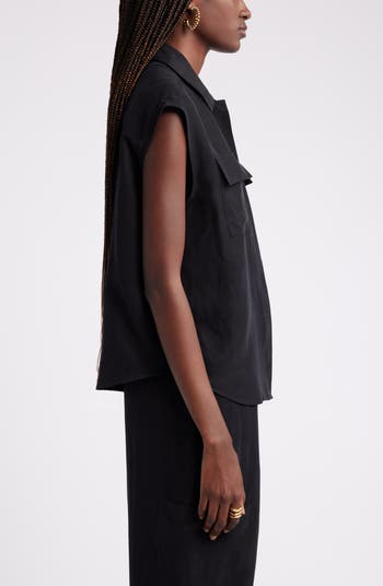 Dolman Sleeve Flap Pocket Button-Up Shirt