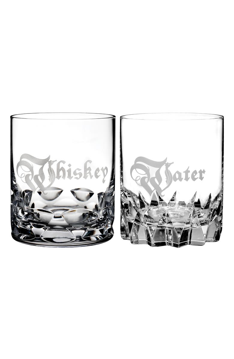 Waterford Short Stories Whiskey & Water Set of 2 Lead Crystal Double Old Fashioned Glasses, Main, color, 