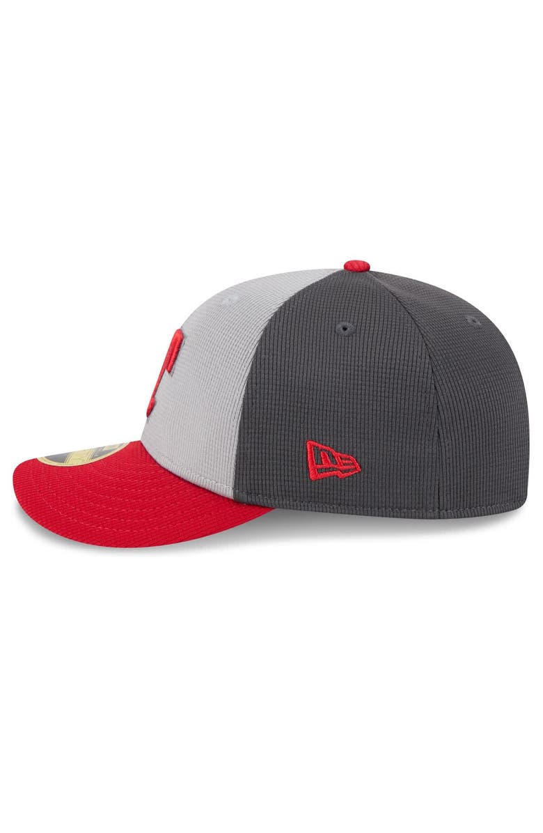 New Era Men's New Era  Gray/Red Texas Rangers 2025 Batting Practice Low Profile 59FIFTY Fitted Hat, Alternate, color, 