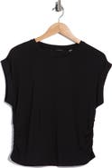 T Tahari Cuffed Short Sleeve Ruched T-Shirt