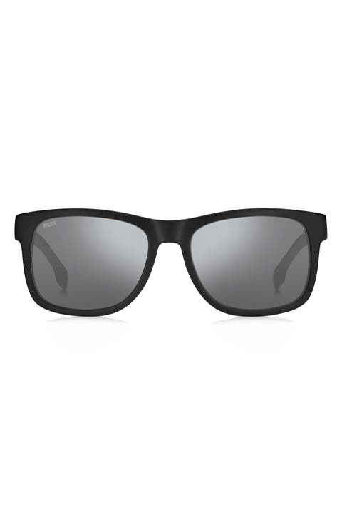 1568 55mm Polarized Gradient Rectangular Sunglasses