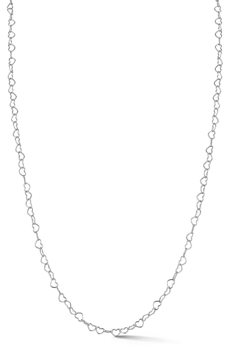 Heart Chain Necklace, Main, color, SILVER - 20 INCH