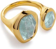 Monica Vinader Odyssey Aquamarine Open Ring