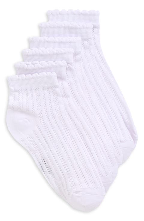 Lace Knit 3-Pack Ankle Socks