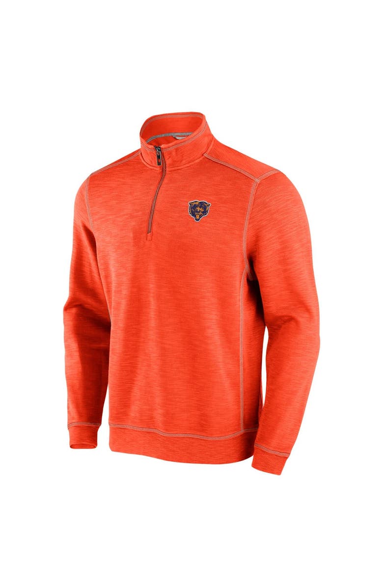 Tommy Bahama Men's Tommy Bahama Orange Chicago Bears Tobago Bay Tri-Blend Half-Zip Sweatshirt, Alternate, color, 