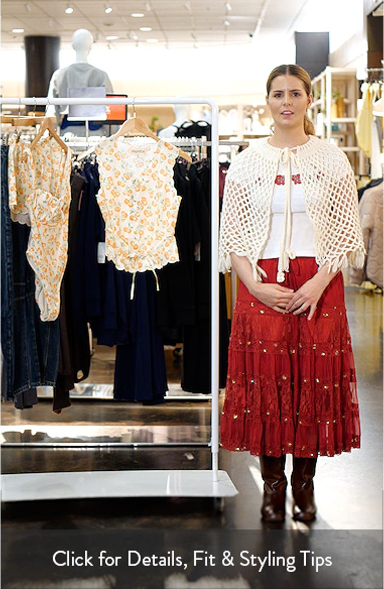 Cherry Sherbet Scalloped Crop Cotton Cover-Up Vest, sales video thumbnail