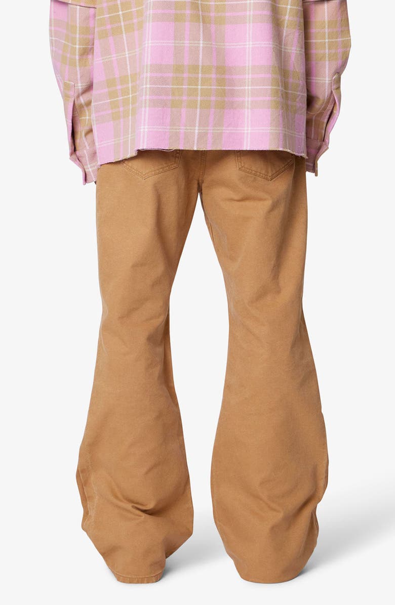 mnml Iron Cross Baggy Flared Cotton Canvas Pants, Alternate, color, Tan