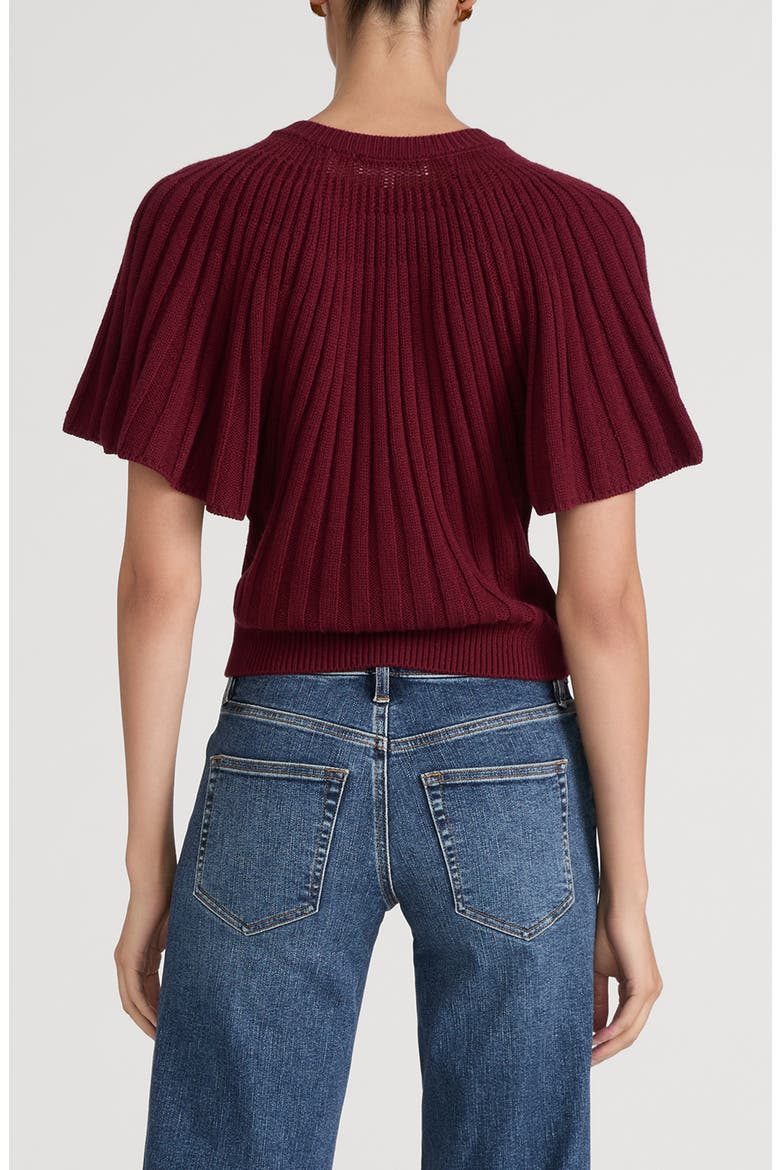The Flutter Wool & Cashmere Cardigan, Alternate, color, DEEP GARNET