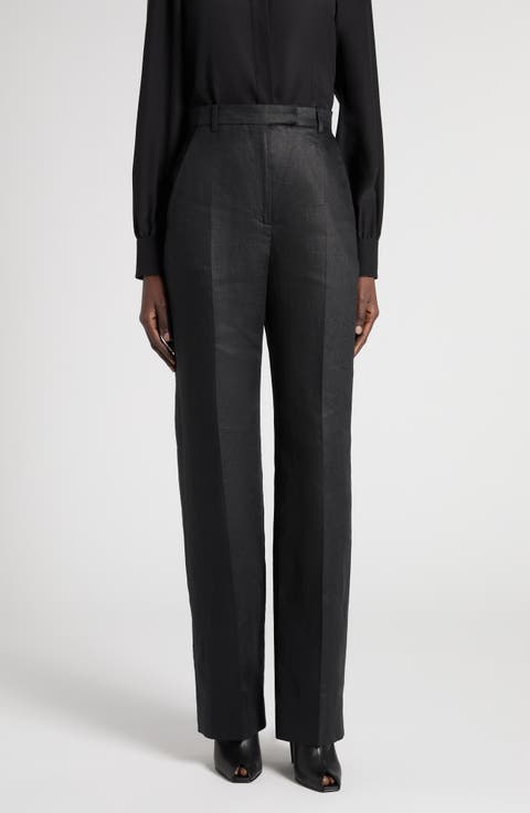 Straight Leg Linen Trousers