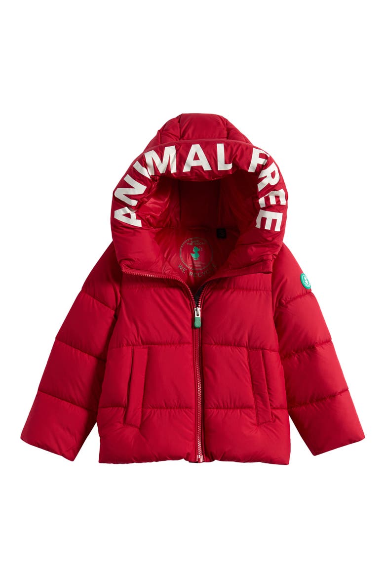 Kids' Elm Hooded Puffer Jacket, Alternate, color, TANGO RED