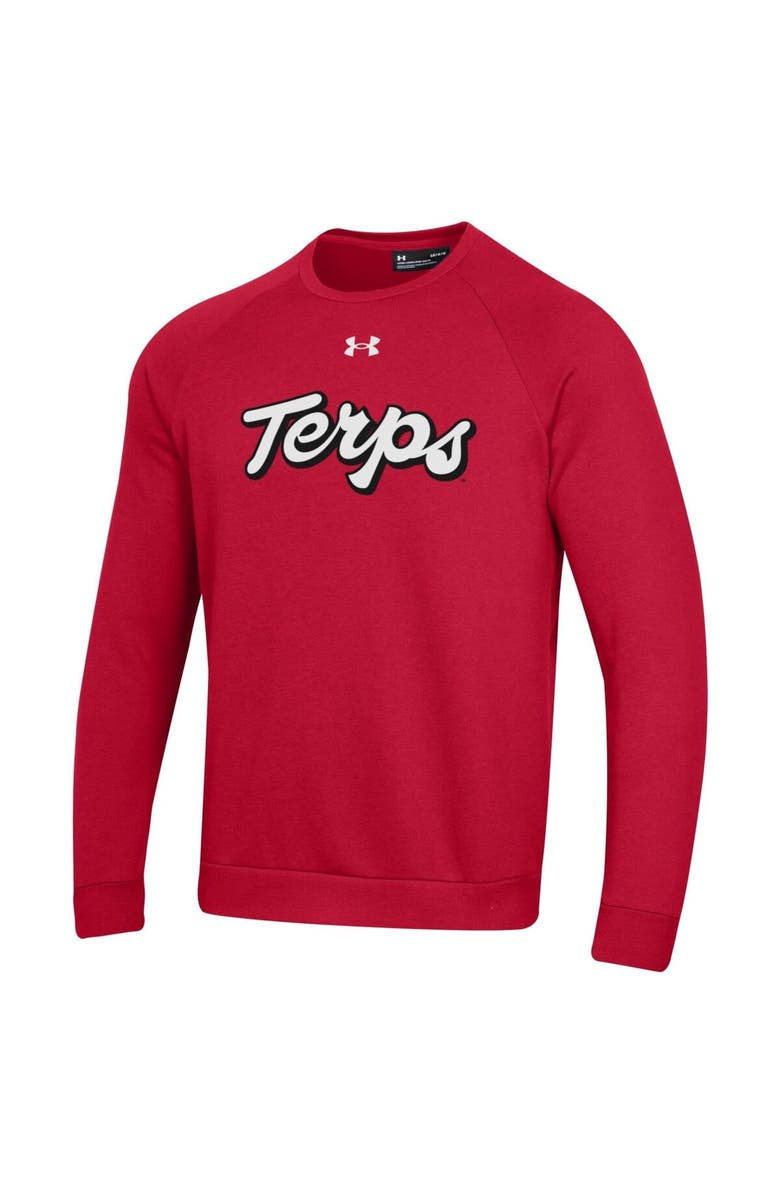 Under Armour Men's Under Armour Red Maryland Terrapins Script All Day Pullover Sweatshirt, Alternate, color, 