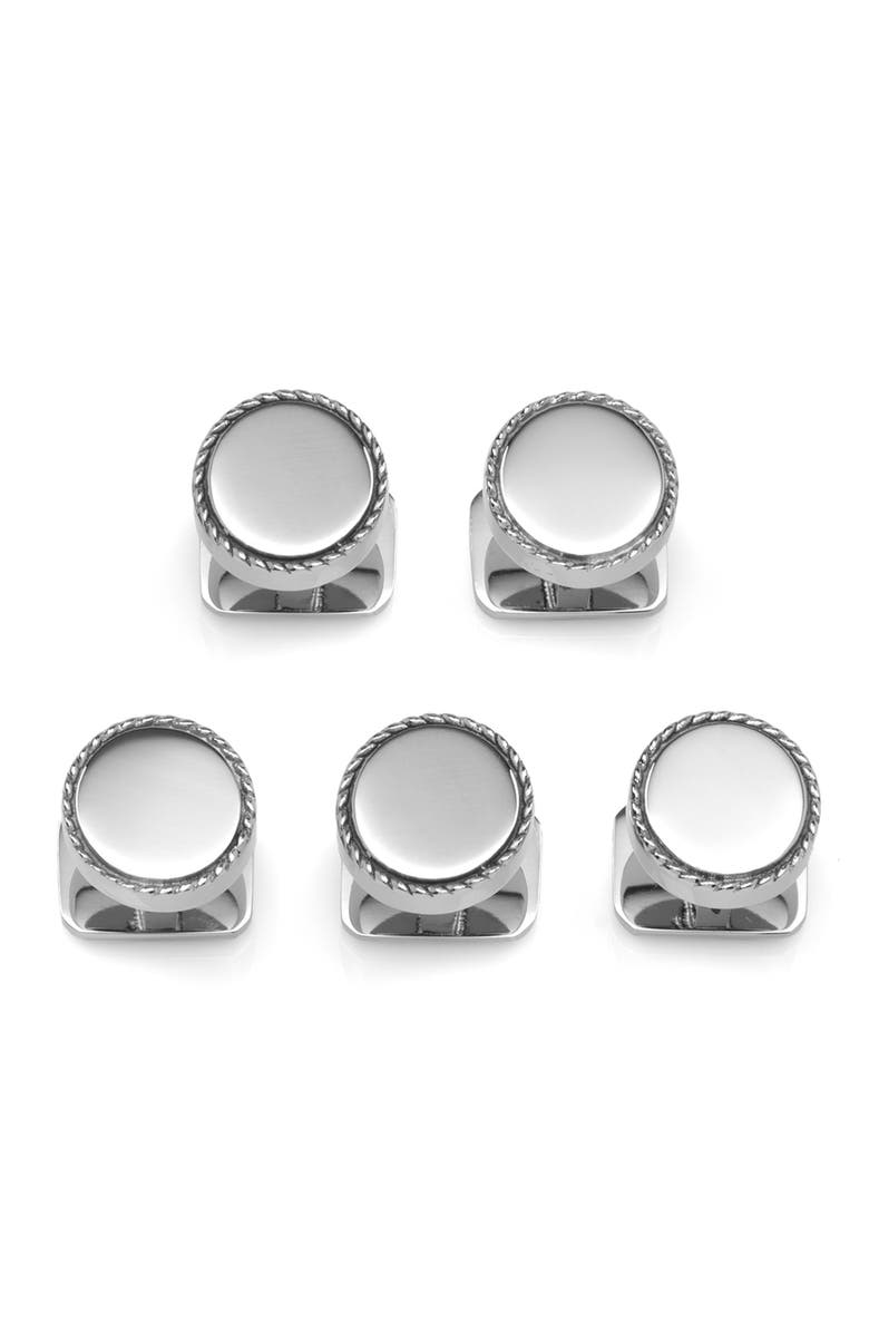 Cufflinks, Inc. Stainless Steel Rope Border Stud Set, Main, color, Silver