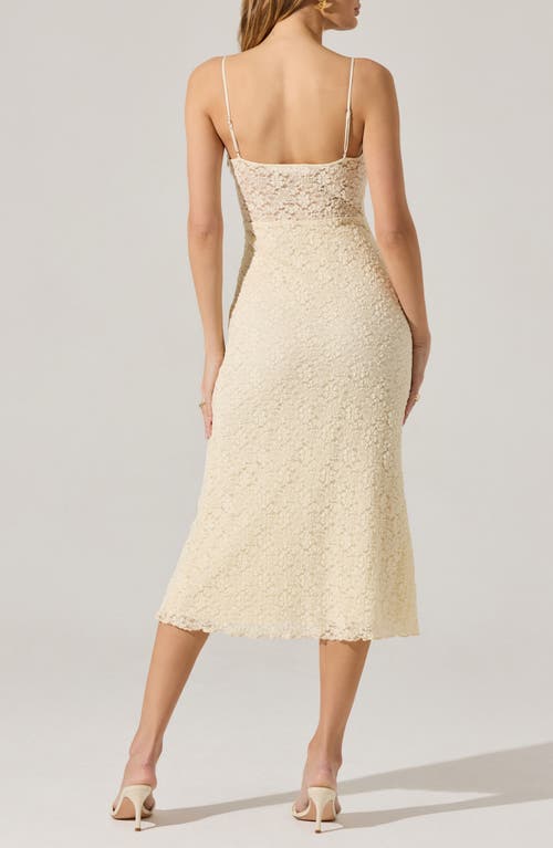 Astr The Label Floral Lace Knit Dress In Cream