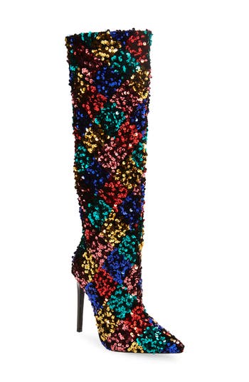 AZALEA WANG AZALEA WANG JIMENA SEQUIN STILETTO BOOT 