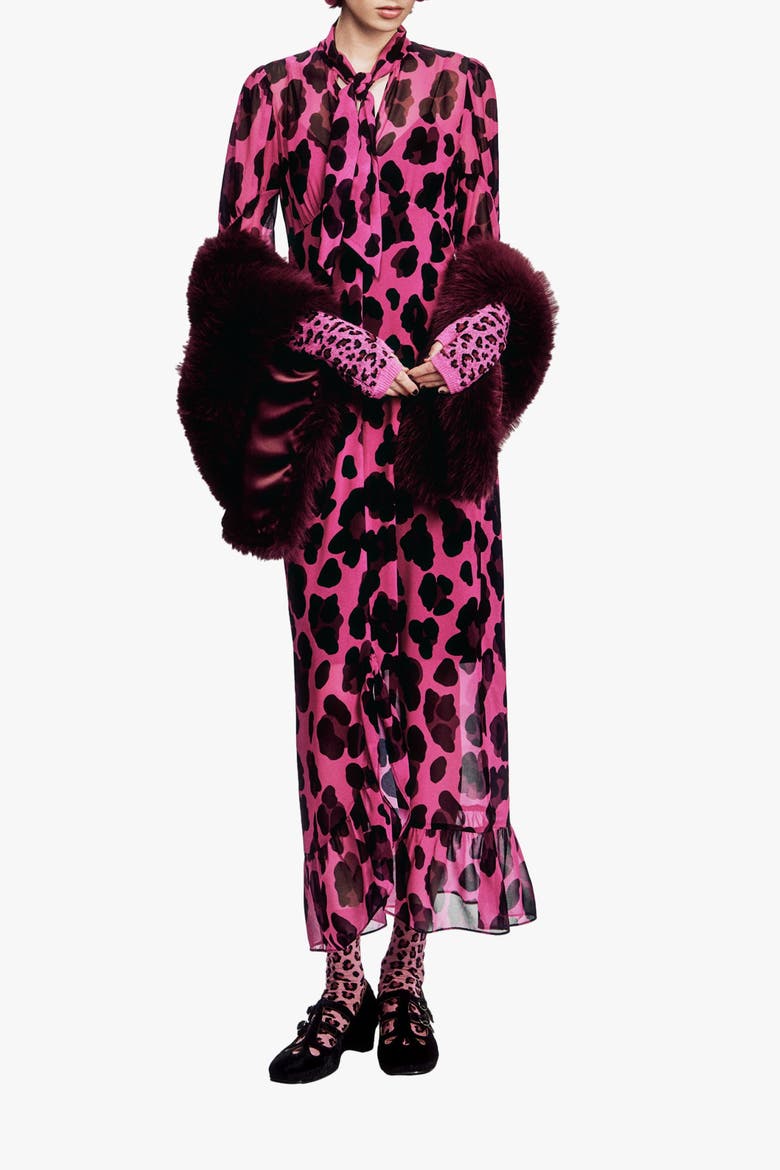 Jewel Jaguar Chiffon, Alternate, color, Ruby