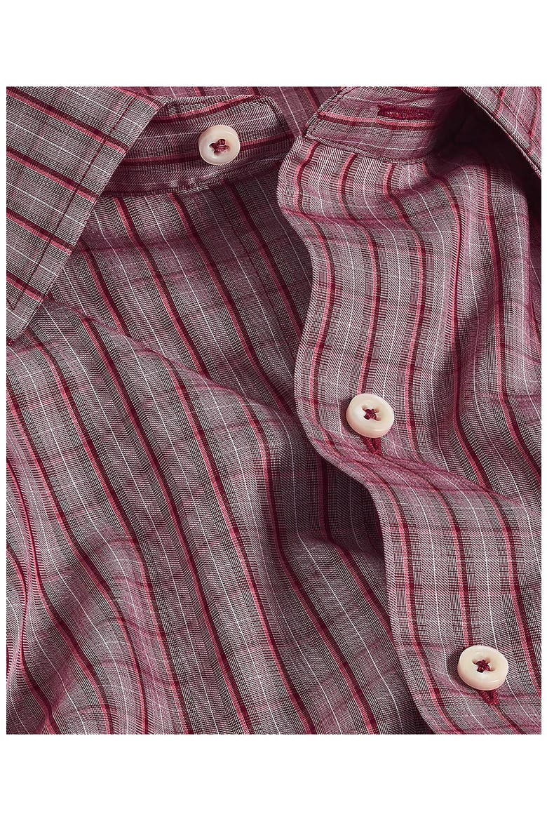 Twill Check Sport Shirt, Alternate, color, BURGUNDY