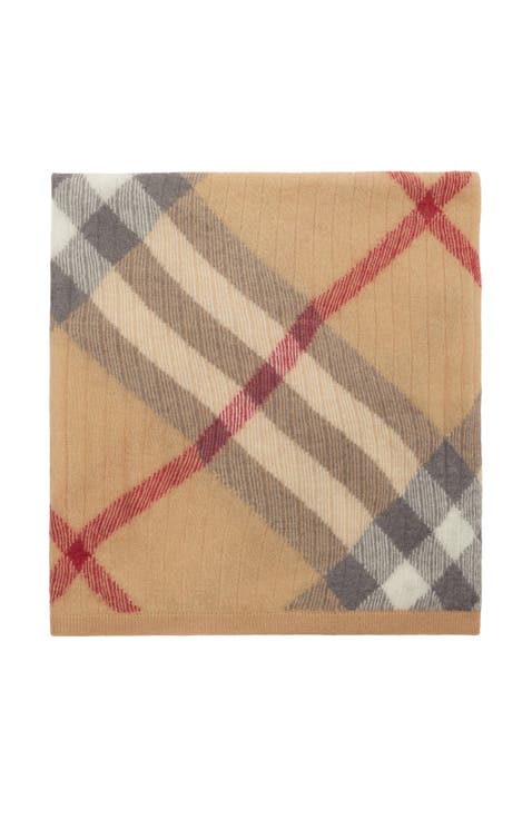 Check Alpaca Wool Silk Blend Baby Blanket