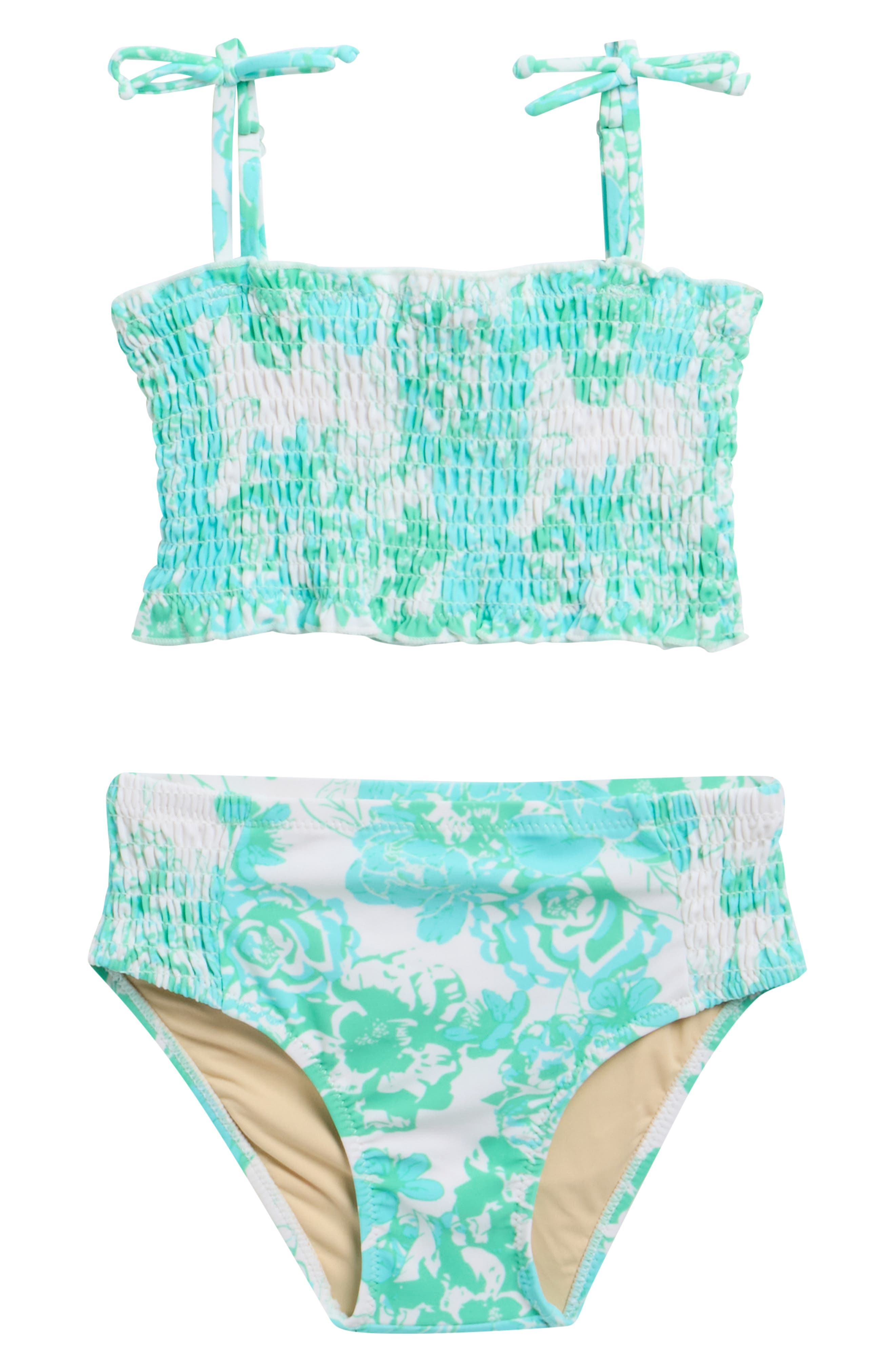 Shade Critters Kids' Charming Rose Smocked Two-Piece UPF 50+ Swimsuit