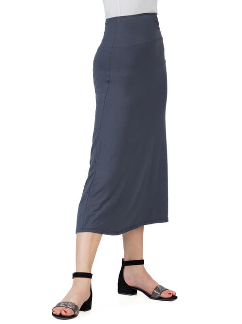 24sevenkid Elastic Waistline Maxi Skirt In Gray