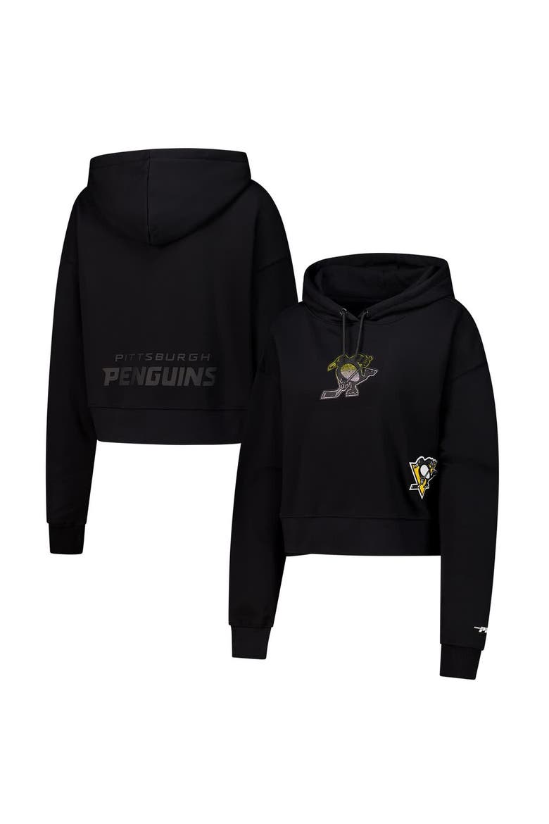 Women's Pro Standard  Black Pittsburgh Penguins Jewels Cropped Pullover Hoodie, Alternate, color, Black