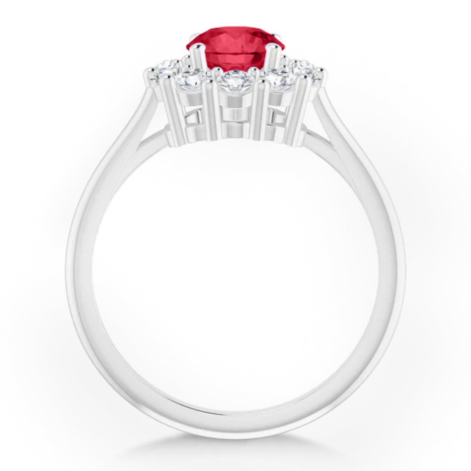 ALLUREZ Round Lab Ruby & Diamond Halo Ring 14K (Women) | Nordstrom