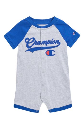 Champion Snap Front Romper In Blue