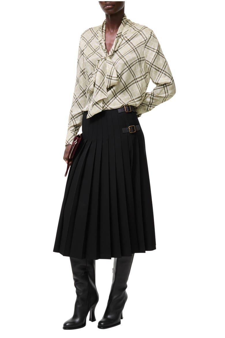 Wool Midi Kilt, Main, color, Black