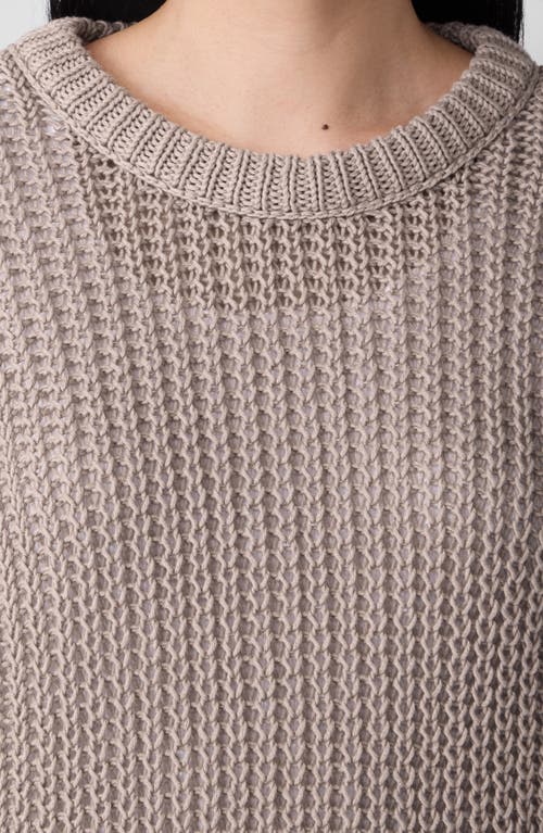 Eileen Fisher Crewneck Organic Cotton Sweater In Gray