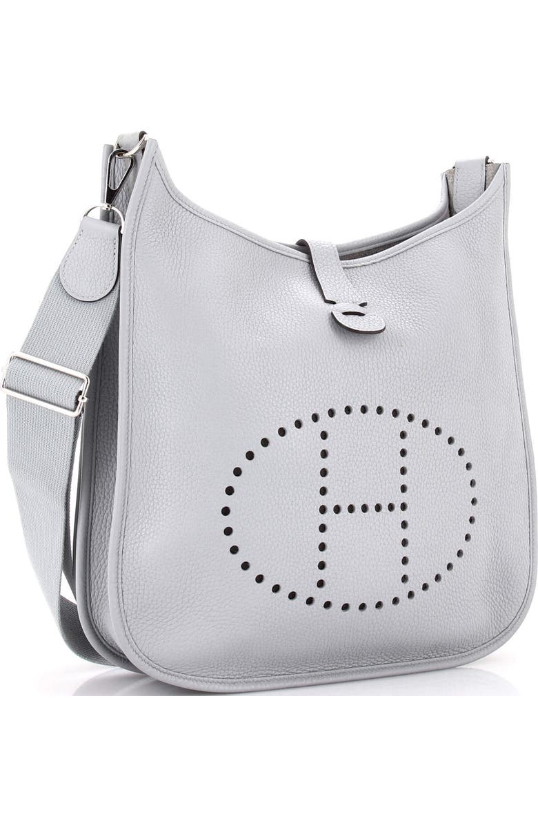 Pre-Owned Hermes Evelyne Bag Gen III Clemence GM, Alternate, color, Bleu Glacier