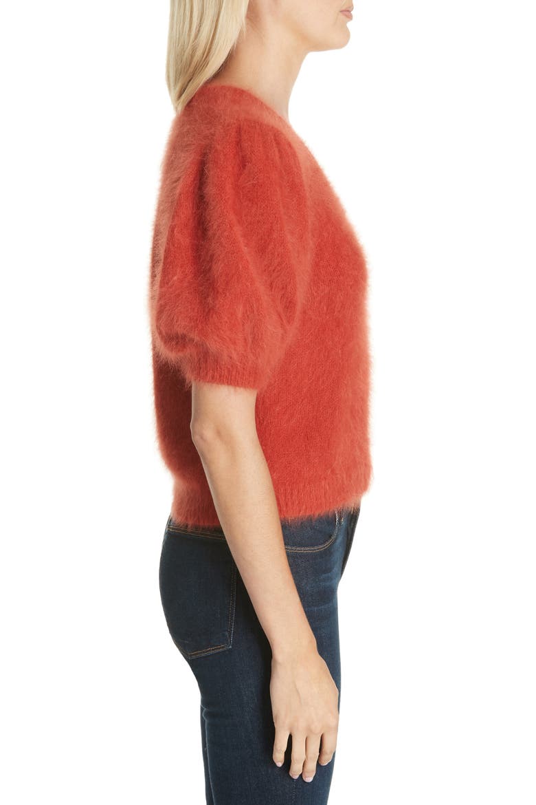 Aries Puff Sleeve Sweater, Alternate, color, CRIMSON