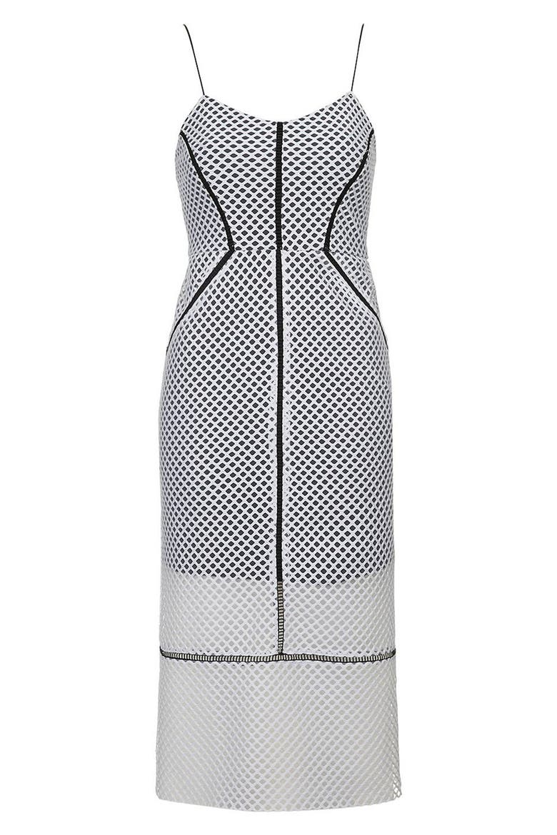 Airtex Column Midi Dress, Alternate, color, WHITE MULTI