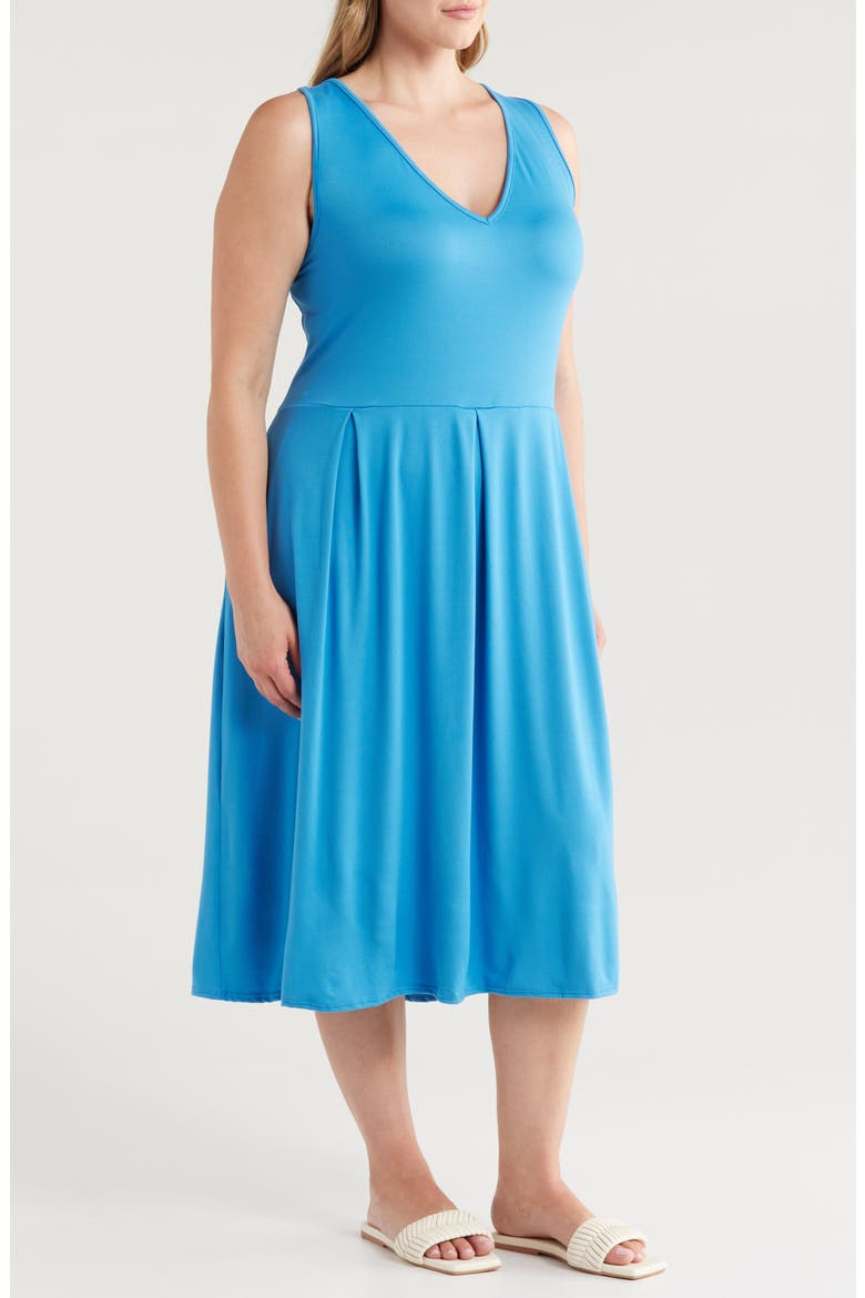 Sleeveless Jersey Dress, Alternate, color, TURQUOISE