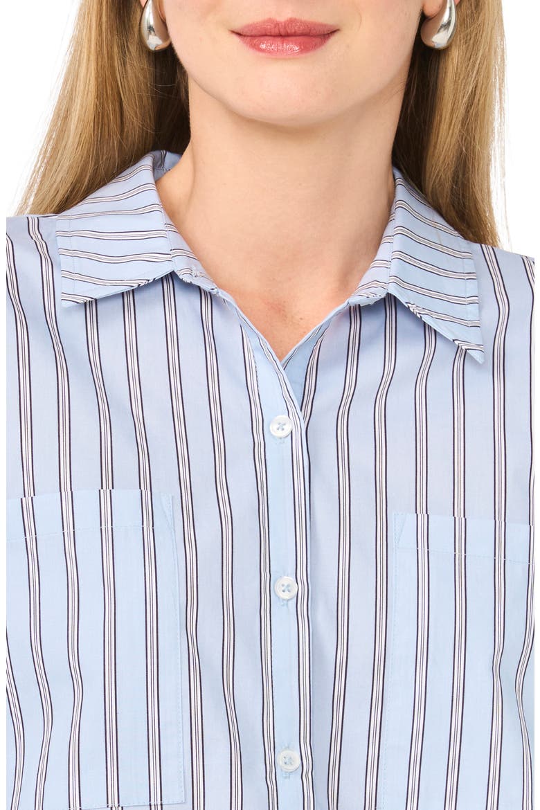 Stripe Long Sleeve Button-Up Shirt, Alternate, color, XEON BLUE