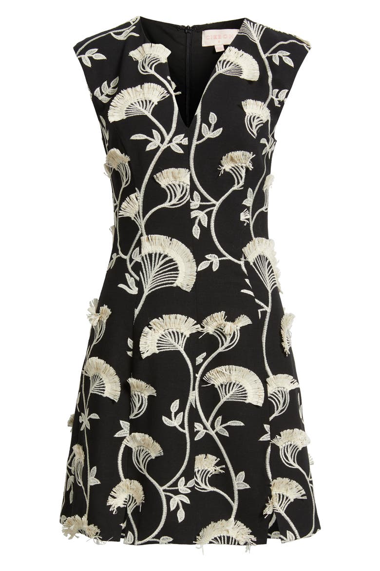Casia Embroidered Sheath Minidress, Alternate, color, BLACK MULTI