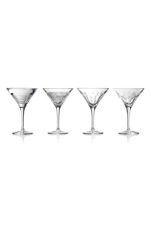 Mixology Mixed Set of 4 Martini Glasses