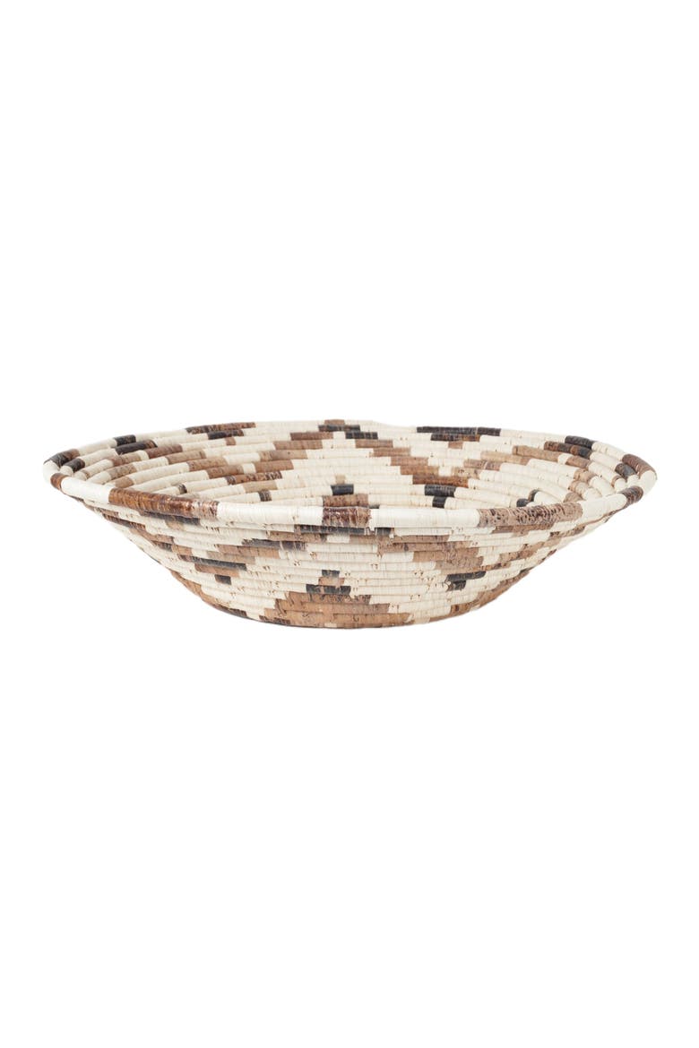 Large Layered Petal Basket - Banana Fiber, Alternate, color, Brown & Natural Fiber