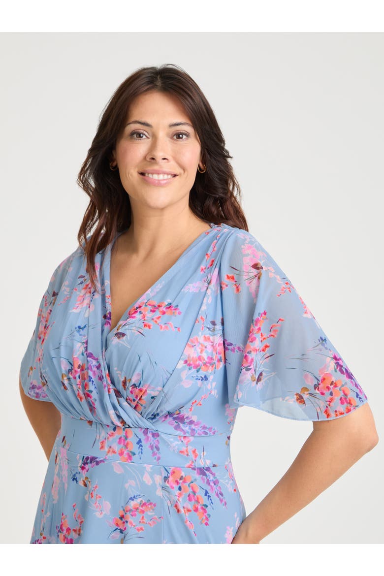 Julie Floral Hanky Hem Dress, Alternate, color, Blue Multi