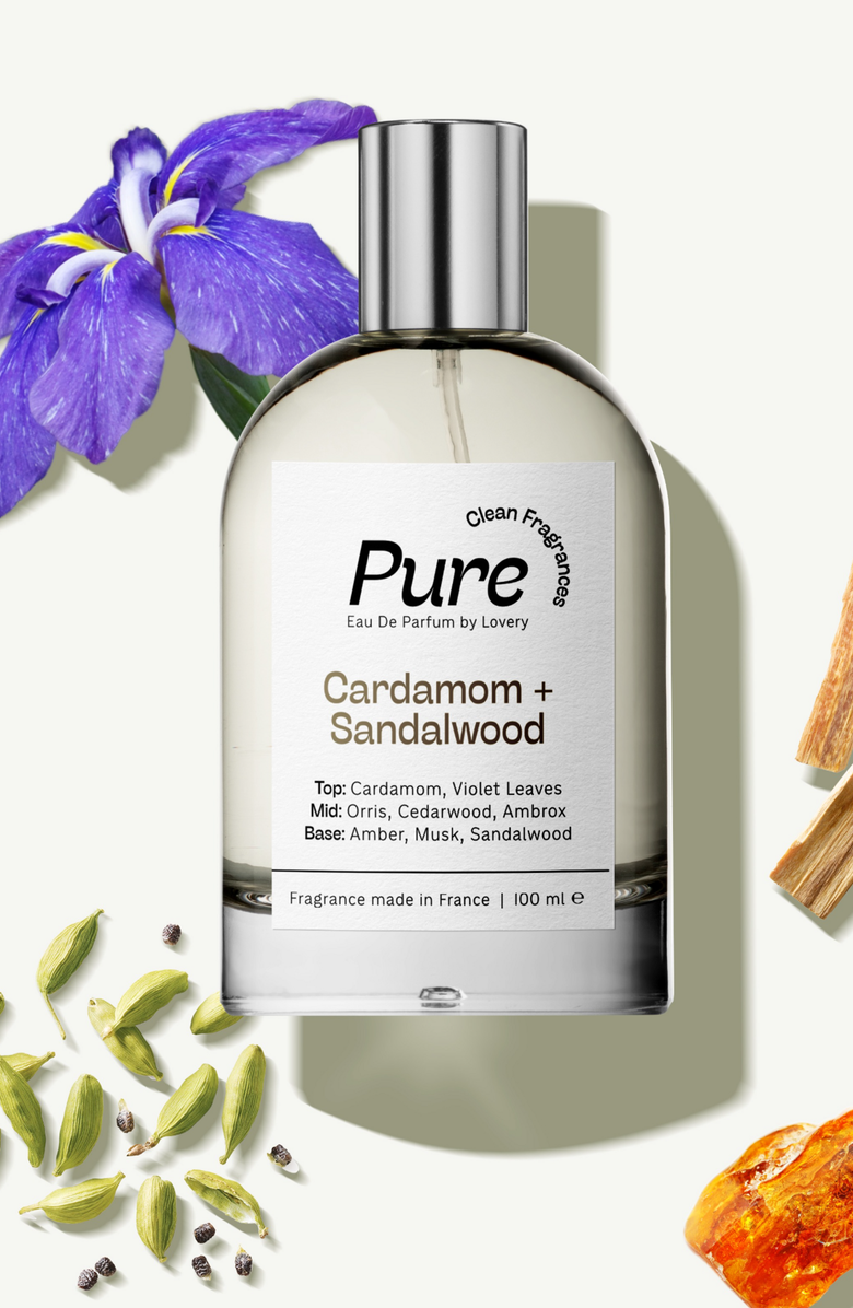 Lovery Pure Cardamom Sandalwood Eau de Parfum, Made in France, 3.4 oz, Alternate, color, Silver, White, Cream, Black