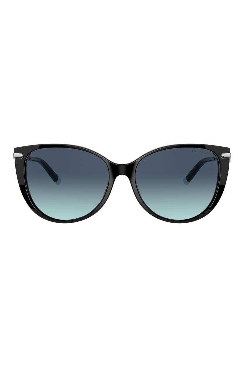 57mm Gradient Cat Eye Sunglasses, Main, color, BLACK/ AZURE GRADIENT BLUE