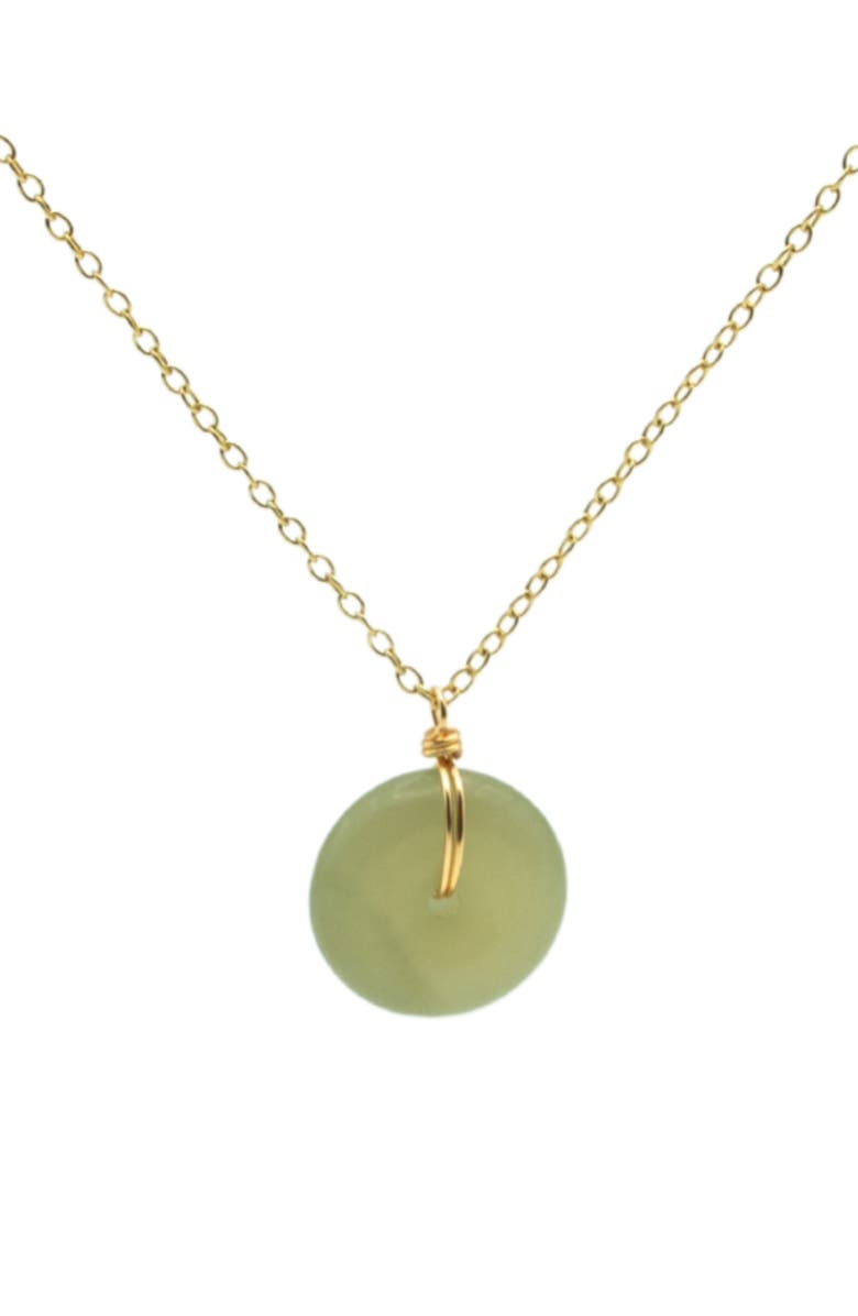seree Coin Green jade hollow necklace, Main, color, Light Green