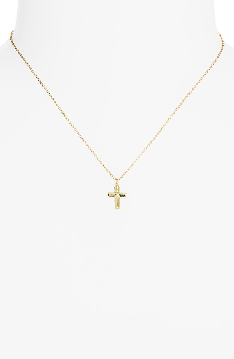 ARGENTO VIVO Carved Cross Necklace, Alternate, color, Gold