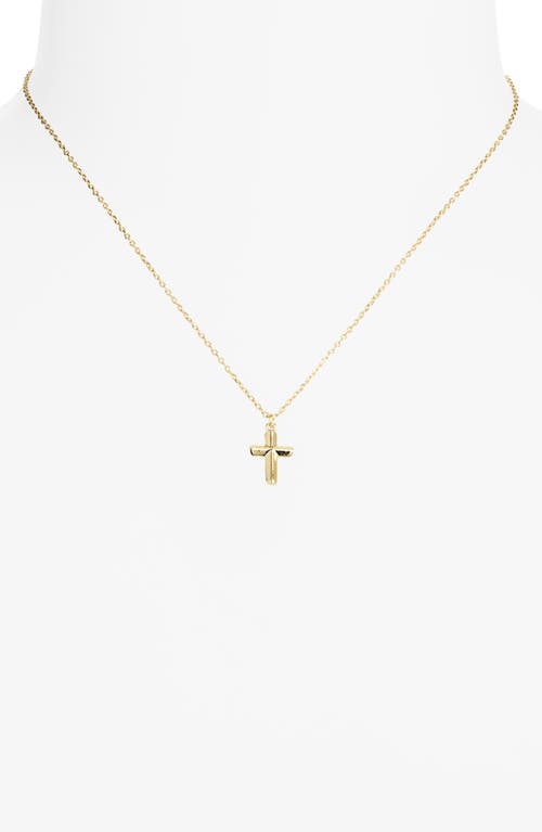 Argento Vivo Carved Cross Necklace In Gold