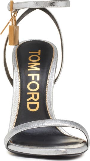 Padlock Naked Metallic Pointy Toe Sandal